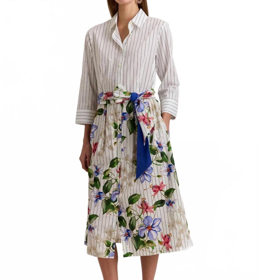 NEW HINSON WU robin 3/4 sleeve midi dress in garden party print